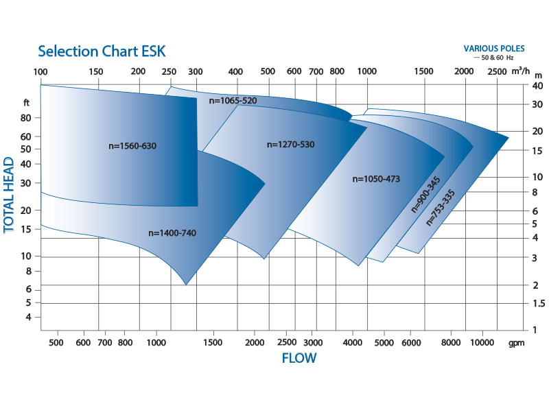 ESK Heavy Duty Vertical Process Pump Performance