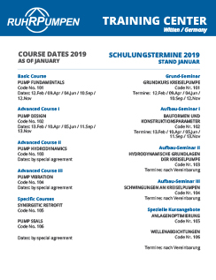 Witten Training Center - Course Dates 2019