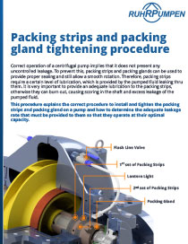 Packing strips and packing gland tightening procedure