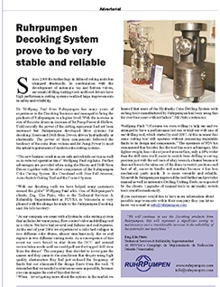 Publication about RP's Decoking System in Pumps & Systems Magazine