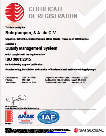 RP Mexico (RPSA) - ISO 9001:2015 certificate - EN