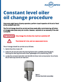 Constant level oiler oil change procedure