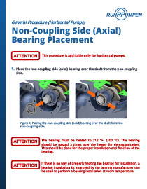 Non-coupling side (axial) bearing placement procedure