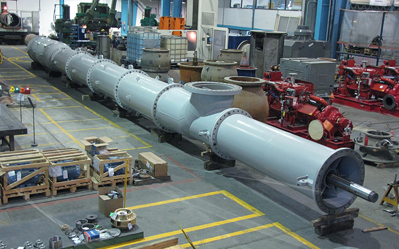 Pump assemby at Ruhrpumpen's facility in Mexico