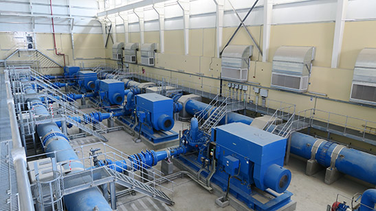 ZMS split case pumps for water station in Oman